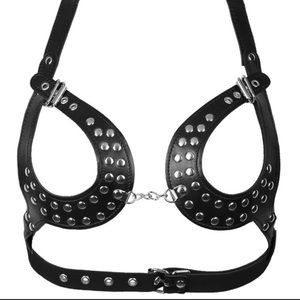 Black Harness Bra